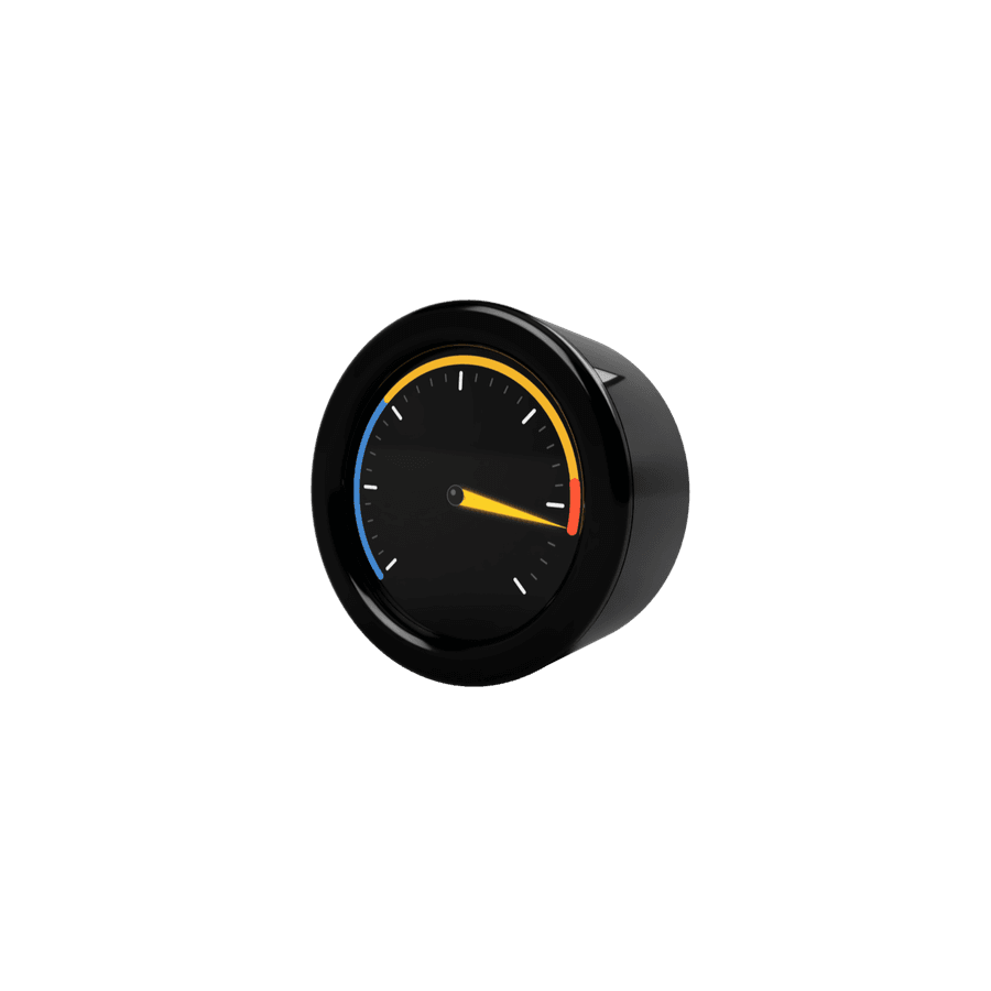 GaugeLab52, esempio di quadrante personalizzato blu/giallo/rosso